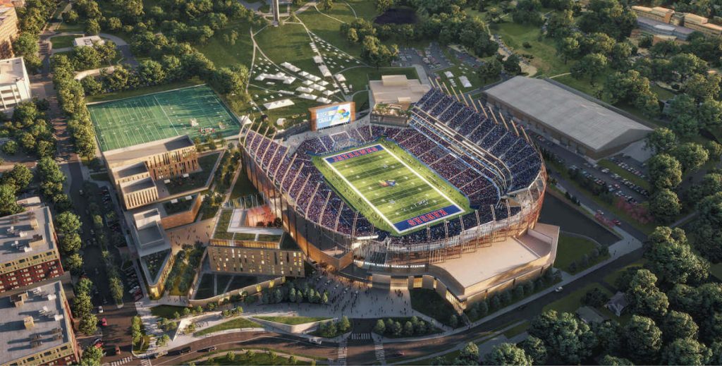 David Booth Kansas Memorial Stadium render